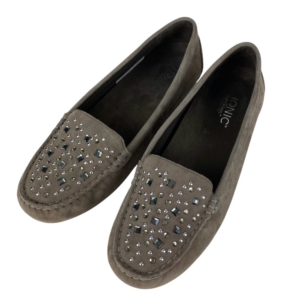 Vionic Athens Loafers Slip on Moccasins Taupe Gray Leather Women’s Size 7.5 - Picture 3 of 13